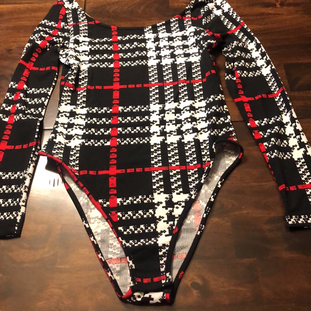 Red, Black and White Bodysuit